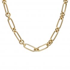 Roberto Coin Oro Classic Paperclip Alternating Link Necklace in Yellow Gold, 18"