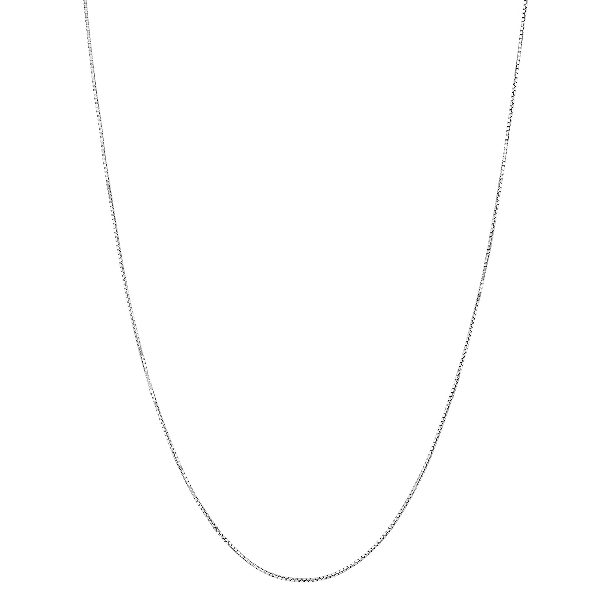 14K White Gold Box Chain, 18