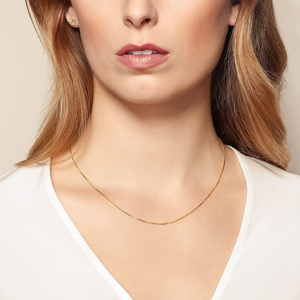 Yellow Gold .73 mm Box Chain, 18