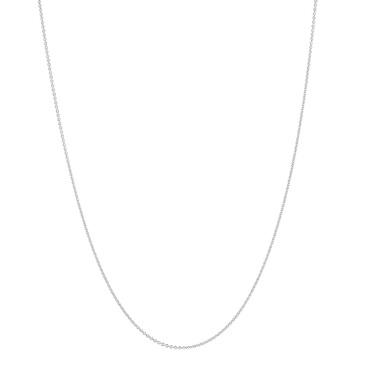 White Gold .9 mm Cable Chain, 18