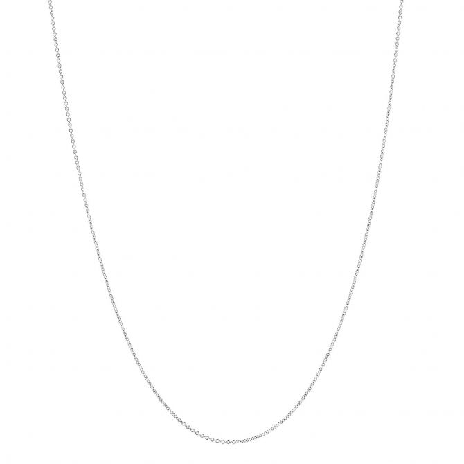 White Gold .9 mm Cable Chain, 18"