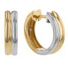 White & Yellow Gold Two-Tone Double Row Hinged Hoop Earrings
