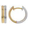 White & Yellow Gold Two-Tone Double Row Hinged Hoop Earrings