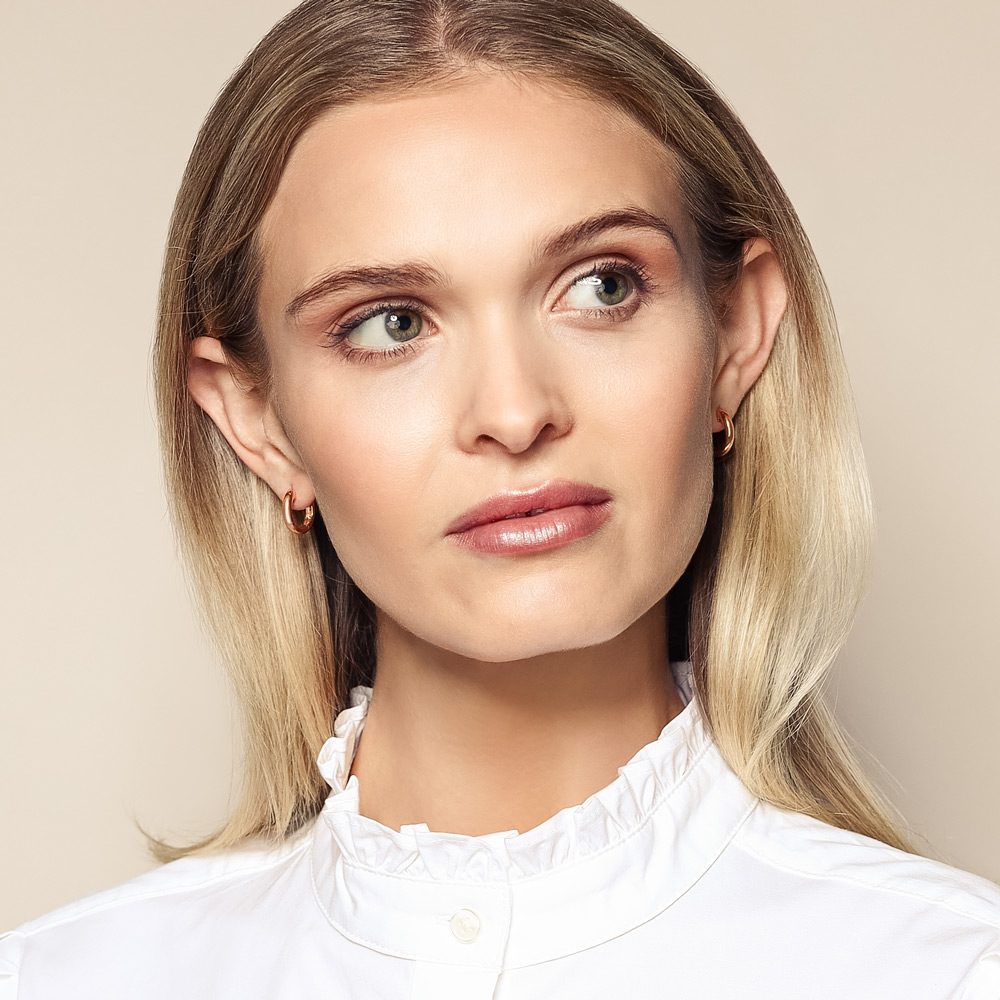 Rose Gold Hinged Huggie Hoop Earrings, 15 mm