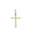 Yellow & White Gold Cross Pendant Charm