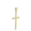 Yellow & White Gold Cross Pendant Charm