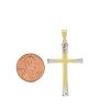 Yellow & White Gold Cross Pendant Charm