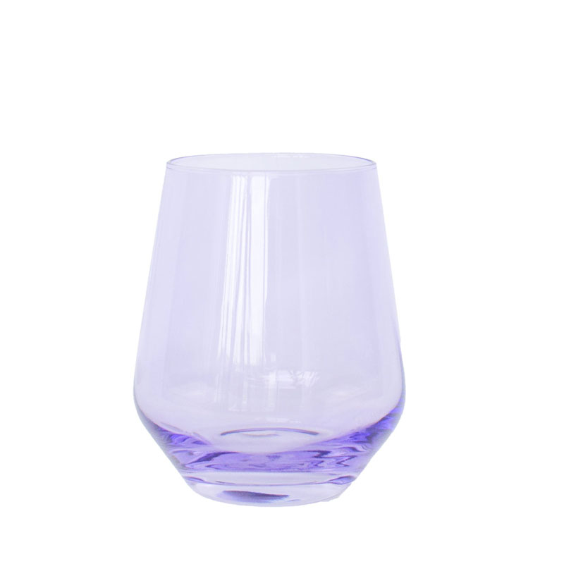 Estelle Lavender Colored Stemless Wine Glasses, Set of 6