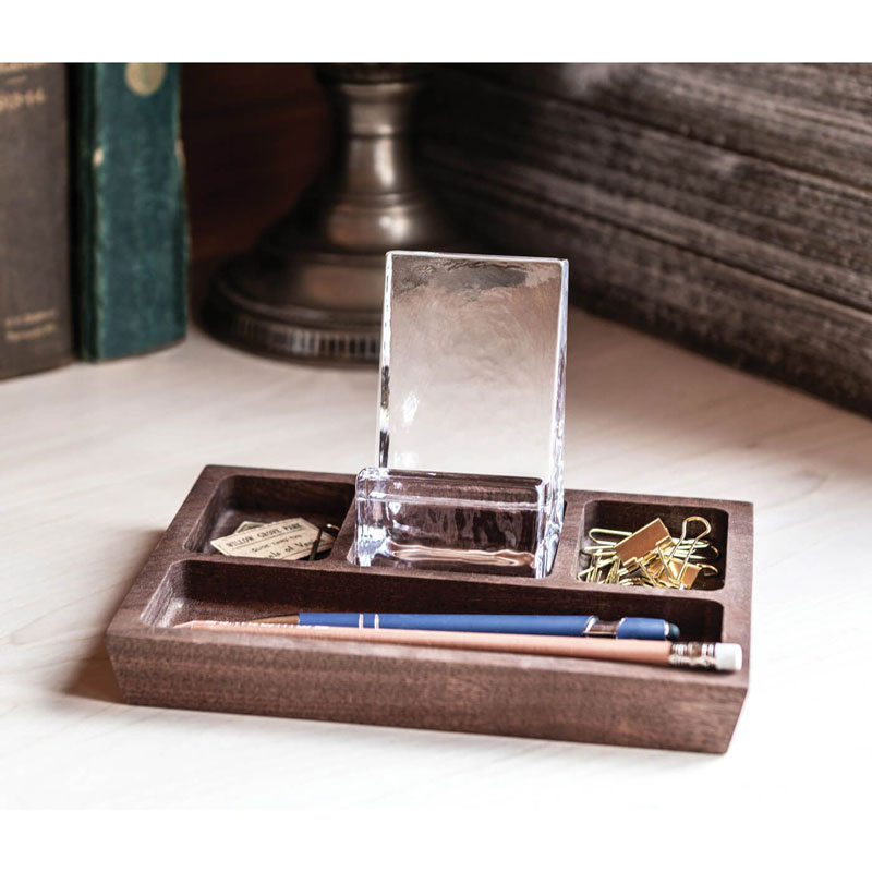 Simon Pearce Woodbury Phone Holder Caddy Tray