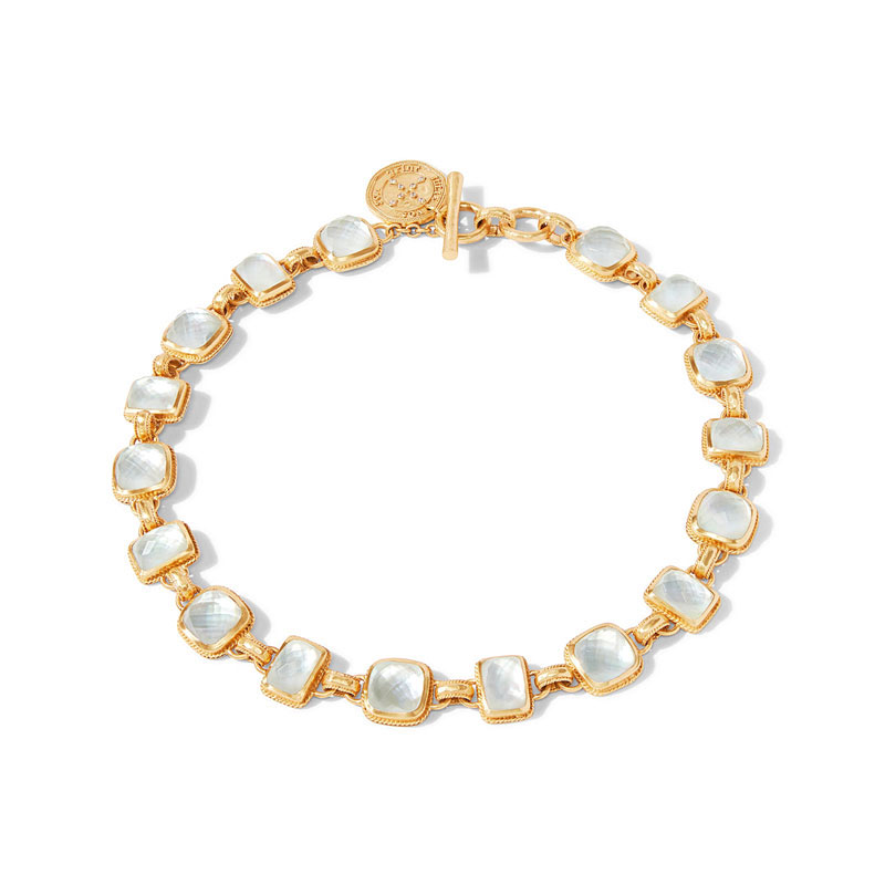 Julie Vos Savoy Statement Necklace in Iridescent Clear Crystal