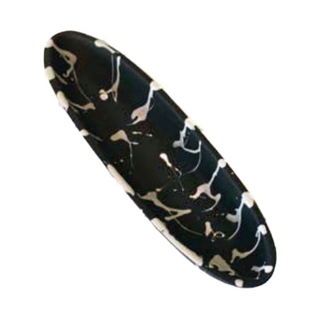 Nashi Medium Boat Bowl, White and Black Splatter