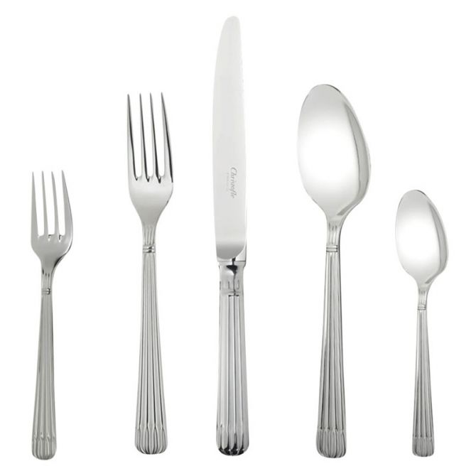 Christofle 5 Piece Stainless Steel Flatware Set