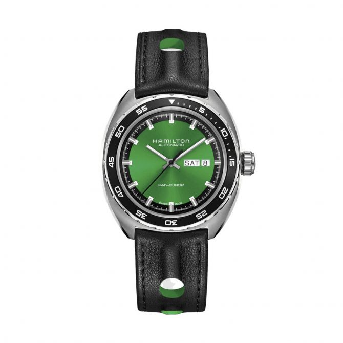 Hamilton American Classic Pan Europ 42mm Men's Watch, Green Dial