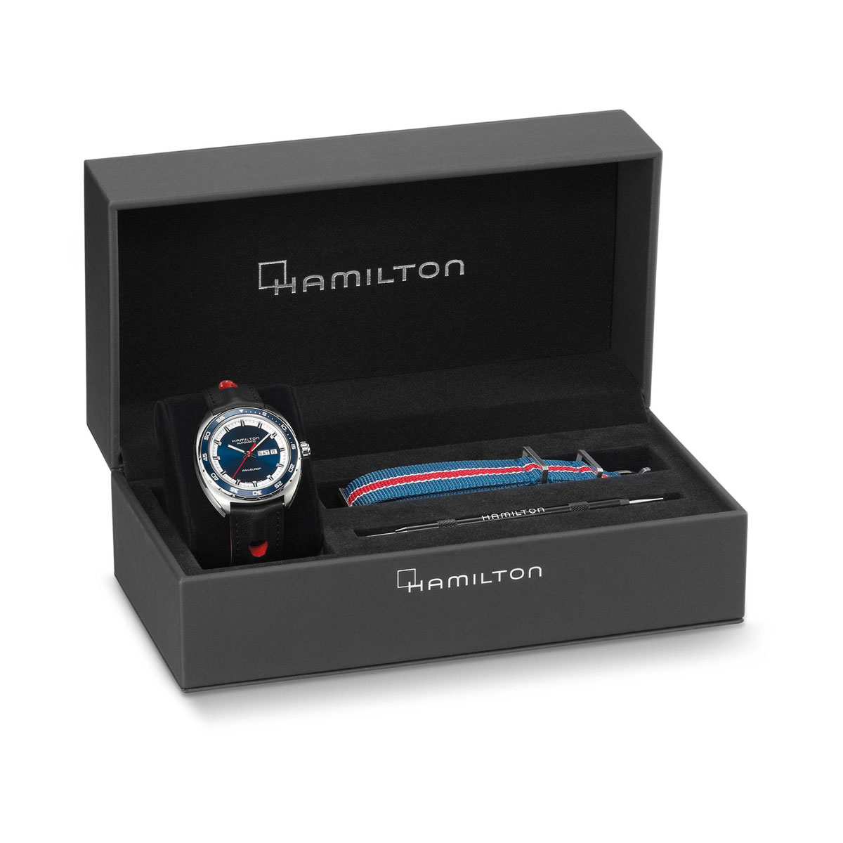 Hamilton American Classic Pan Europ Auto 42mm Men's Watch, Blue Dial