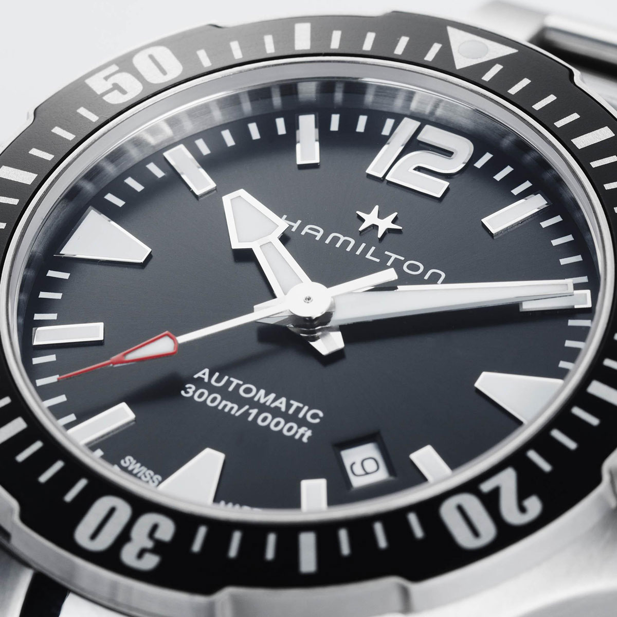 Hamilton Khaki Navy Frogman Auto 42mm Watch, Black Dial