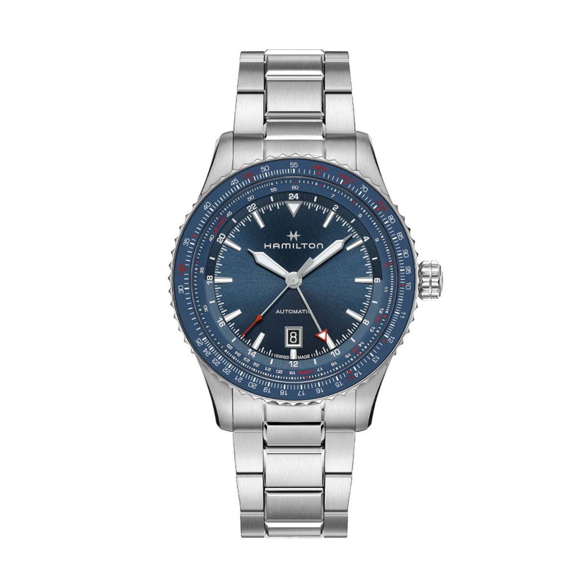 Hamilton Khaki Aviation Converter Auto GMT 44mm Watch, Blue Dial