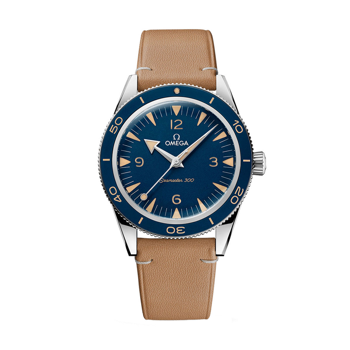 Omega Seamaster 300 Co-Axial Master Chronometer 41mm Watch, Beige and Blue Dial