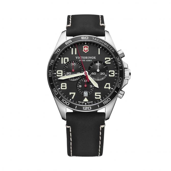 Victorinox Swiss Army FieldForce Chronograph 42mm Watch, Black Dial