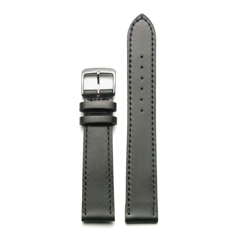 Nomos Glashutte Horween Genuine Shell Cordovan Black 18mm Strap, Medium