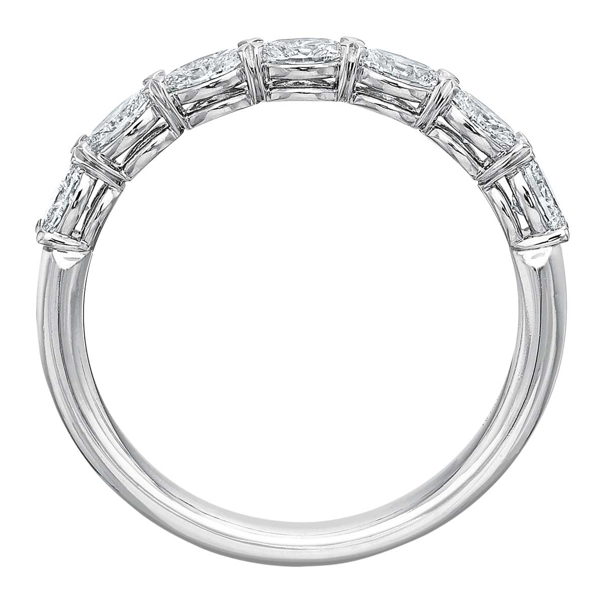 Diamond Oval Half Eternity Wedding Band in White Gold