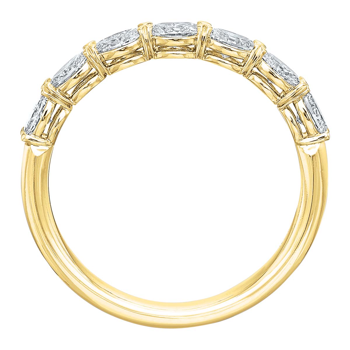 Diamond Oval Half Eternity Wedding Band in Yellow Gold