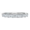 Diamond Emerald Cut Half Eternity Wedding Band in White Gold