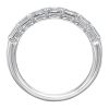 Diamond Emerald Cut Half Eternity Wedding Band in White Gold
