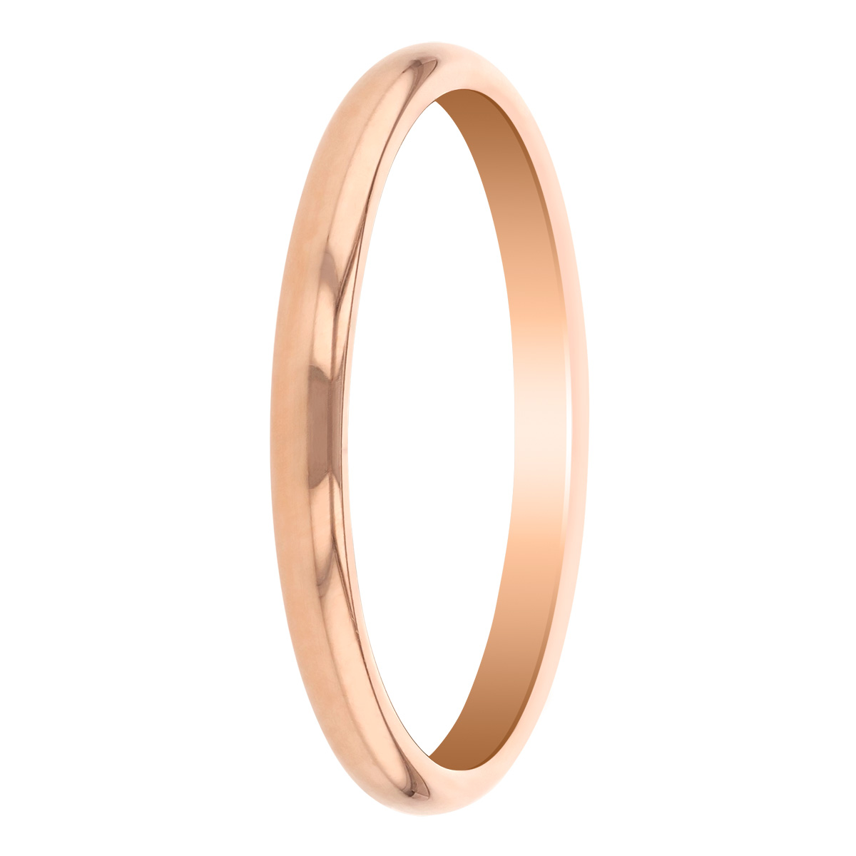 Rose Gold Comfort Fit Low Dome 2 mm Wedding Band