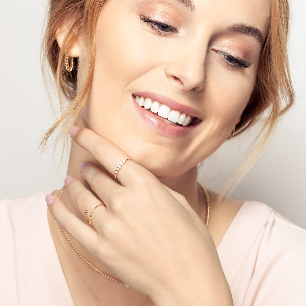 Zoe Chicco 5 Tiny Diamond Bezel Ring in in Yellow Gold