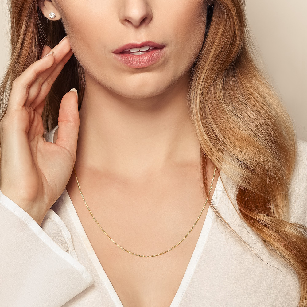 Yellow Gold 1.02 mm Wheat Chain, 22