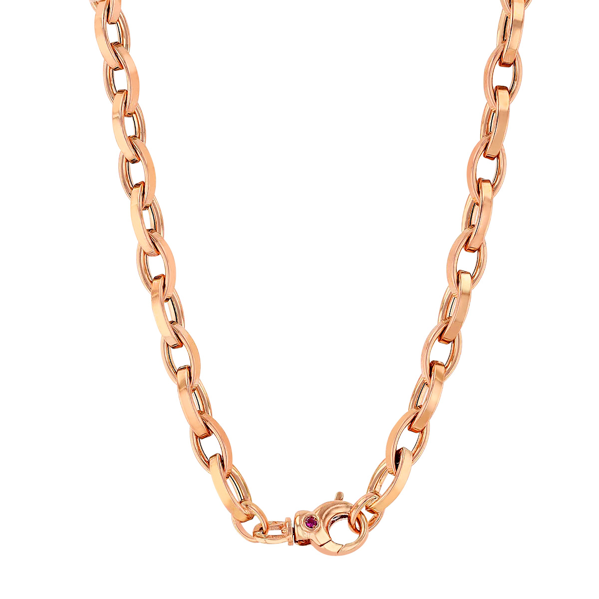 Roberto Coin Rose Gold Large Link Chain Necklace, 17