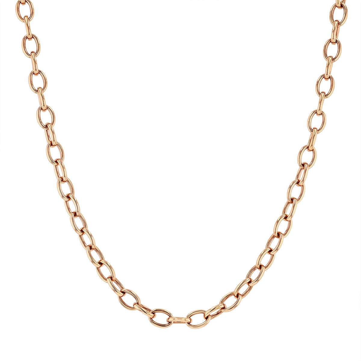 Roberto Coin Rose Gold Large Link Chain Necklace, 18