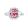 J.B. Star Padparadscha Sapphire & Diamond Ring in Platinum