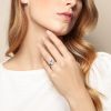 Cushion Blue Topaz & Diamond Ring in White Gold