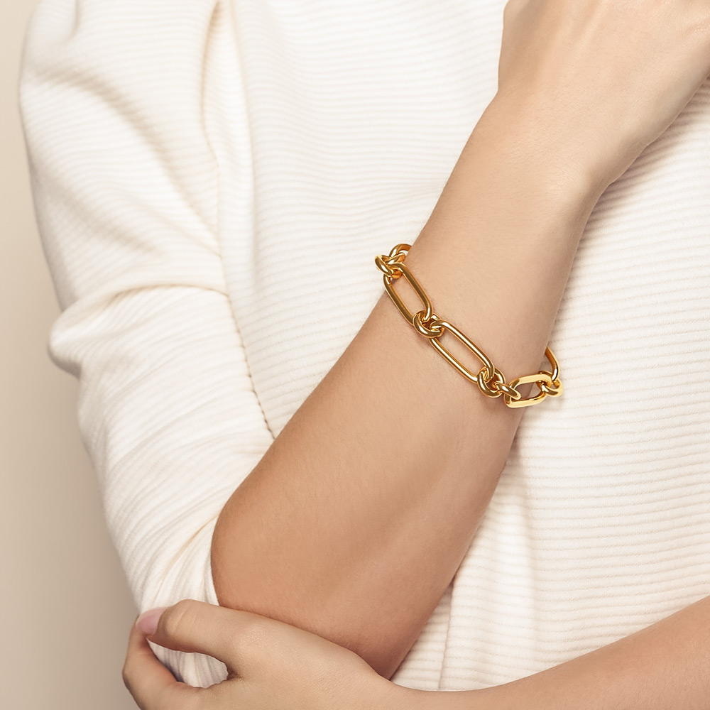 Roberto Coin Oro Classic Yellow Gold Link Bracelet, 8