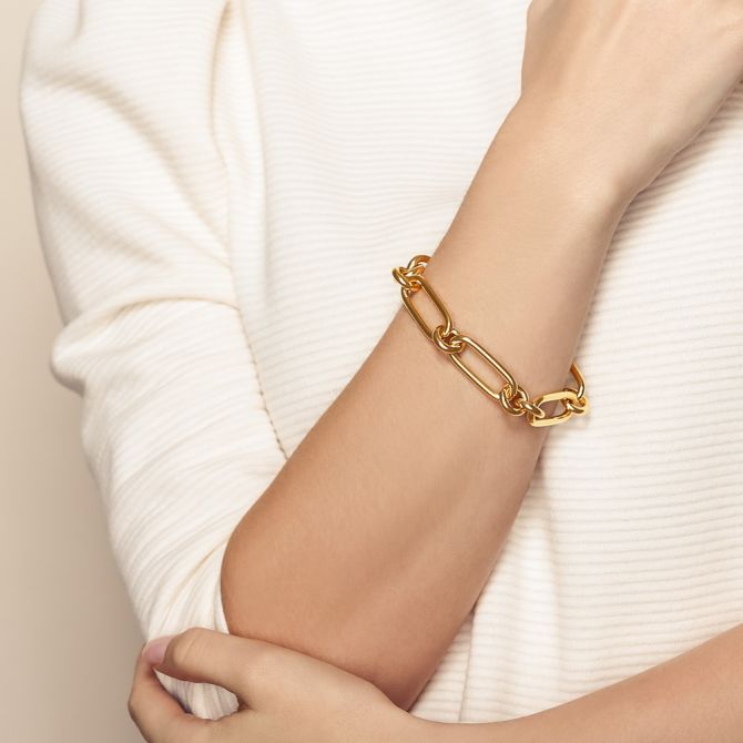 Roberto Coin Oro Classic Yellow Gold Link Bracelet, 8