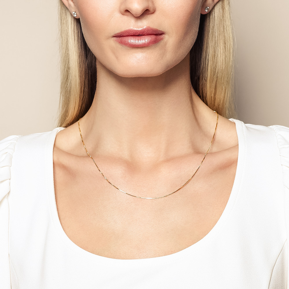 Yellow Gold 0.73 mm Box Chain, 20