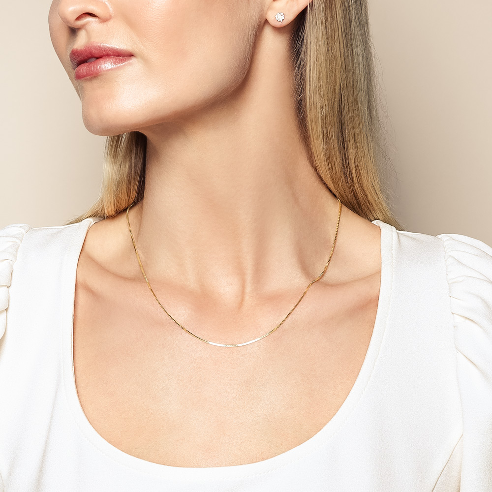 Yellow Gold .96 mm Box Chain, 18