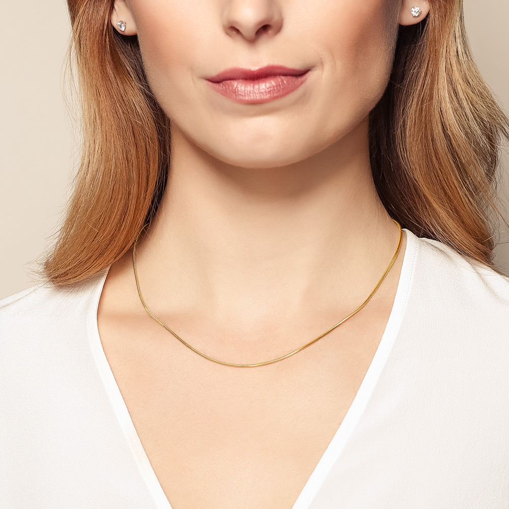 Yellow Gold 1.4 mm Snake Chain, 18