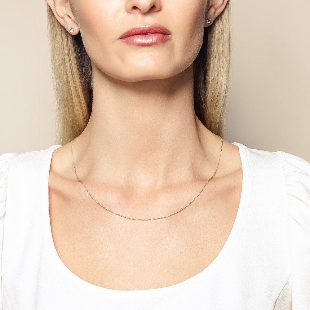 Yellow Gold 1 mm Wheat Chain, 20