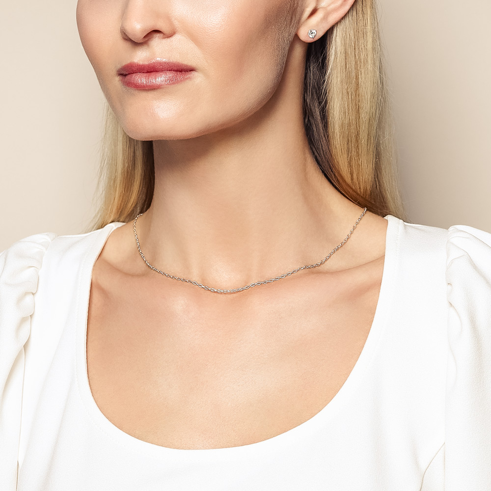 14K White Gold 1.82 mm Designer Rolo Chain, 18