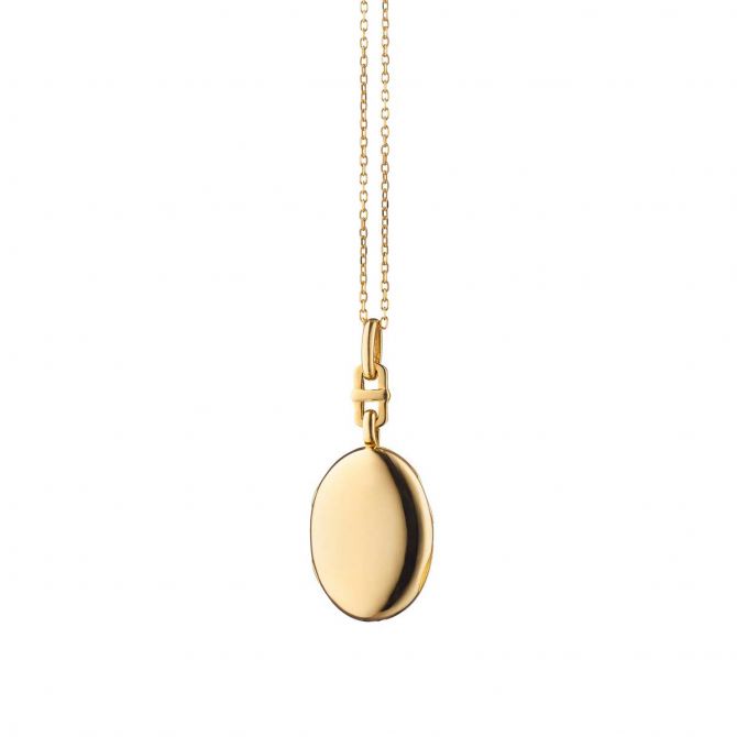 Monica Rich Kosann Slim Oval "Eve" Locket in Yellow Gold