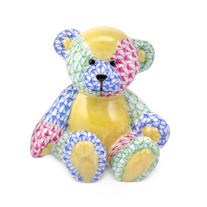 Herend Patchwork Teddy Bear Figurine, Small