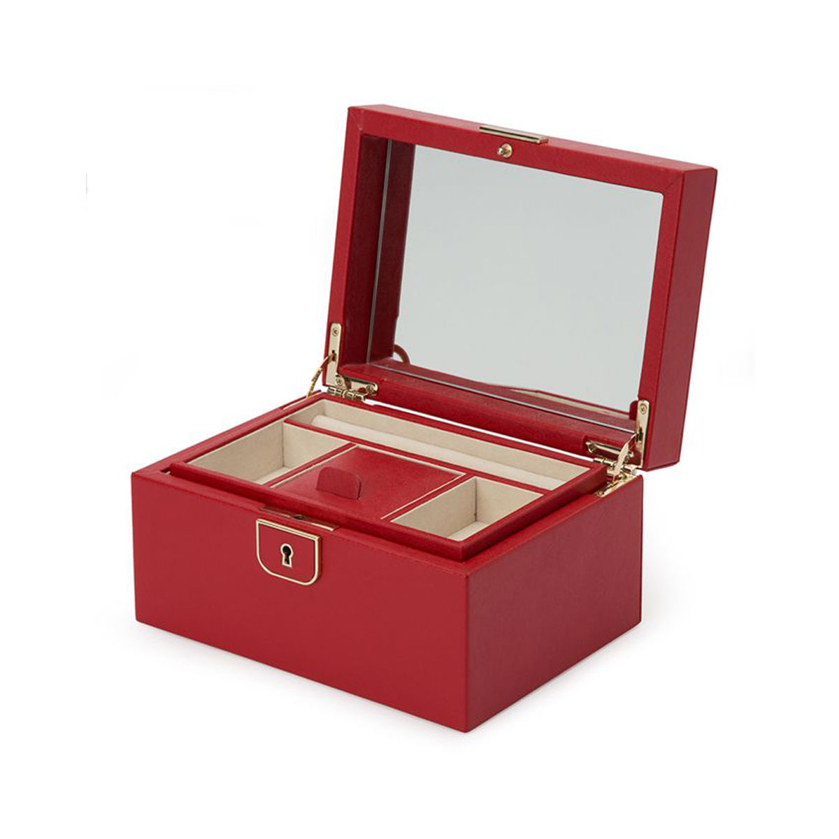 WOLF Palermo Small Jewelry Box, Red