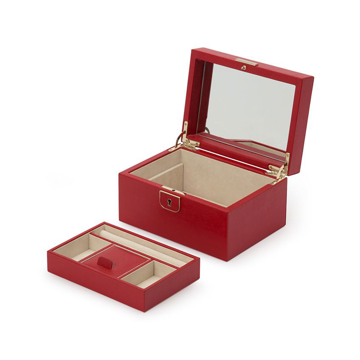 WOLF Palermo Small Jewelry Box, Red