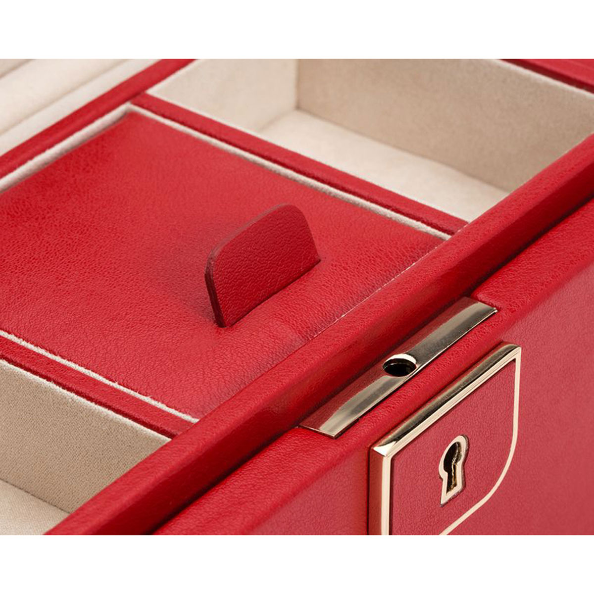 WOLF Palermo Small Jewelry Box, Red