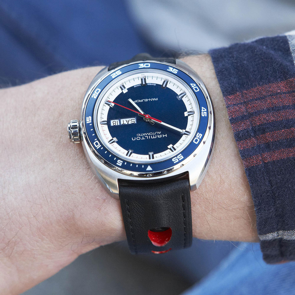 Hamilton American Classic Pan Europ Auto 42mm Men's Watch, Blue Dial