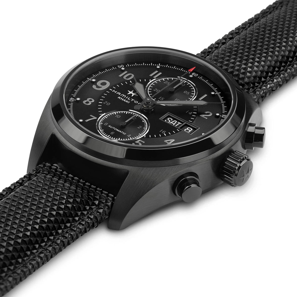 Hamilton Khaki Field Automatic Chronograph 42mm Men's Watch, Black Dial