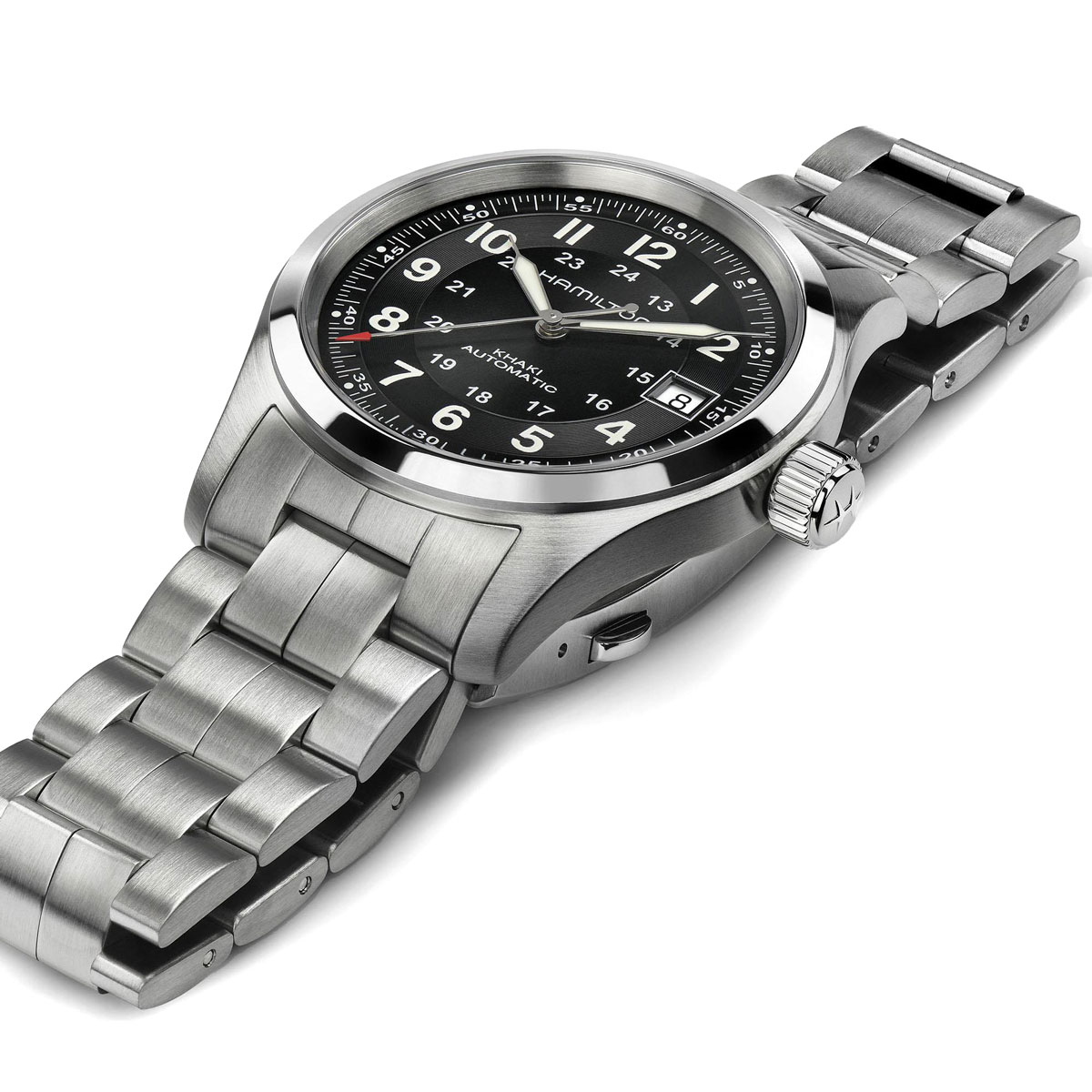 Hamilton Khaki Field Automatic 38mm Men's Watch, Black Dial