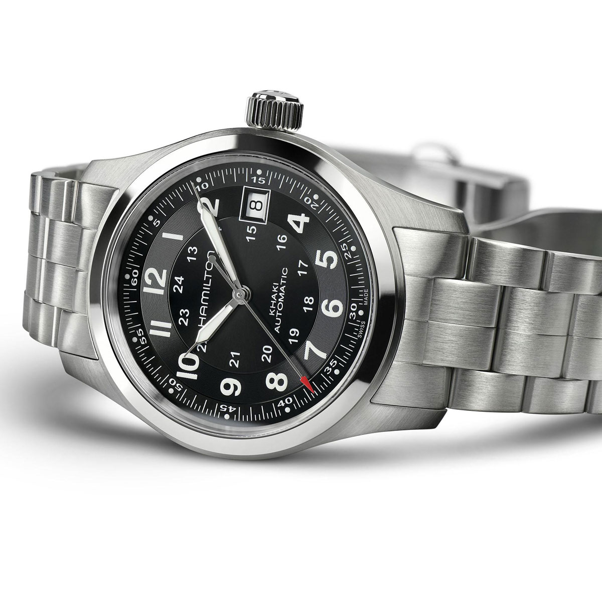 Hamilton Khaki Field Automatic 38mm Men's Watch, Black Dial